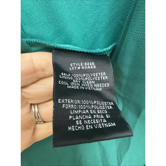 New Betsy Adam Womens Size 6 Green Halter-Neck Ruffled Gown Maxi Cocktail Dress - Picture 12 of 12